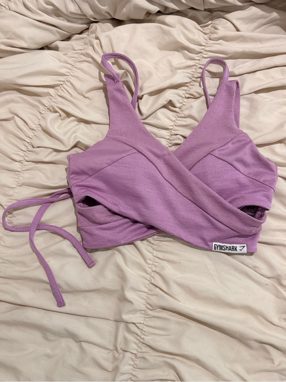 Gymshark Lavender Wrap Tie Sports Bra